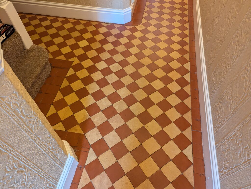 AFTER Victorian Tile Floor Narborough (6) Stripped, Deep Cleaned and Sealed