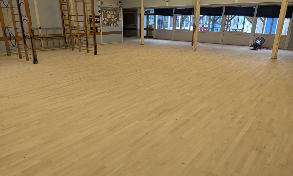 BEFORE Sports Hall Floor at Nuneaton Glendale Infant School